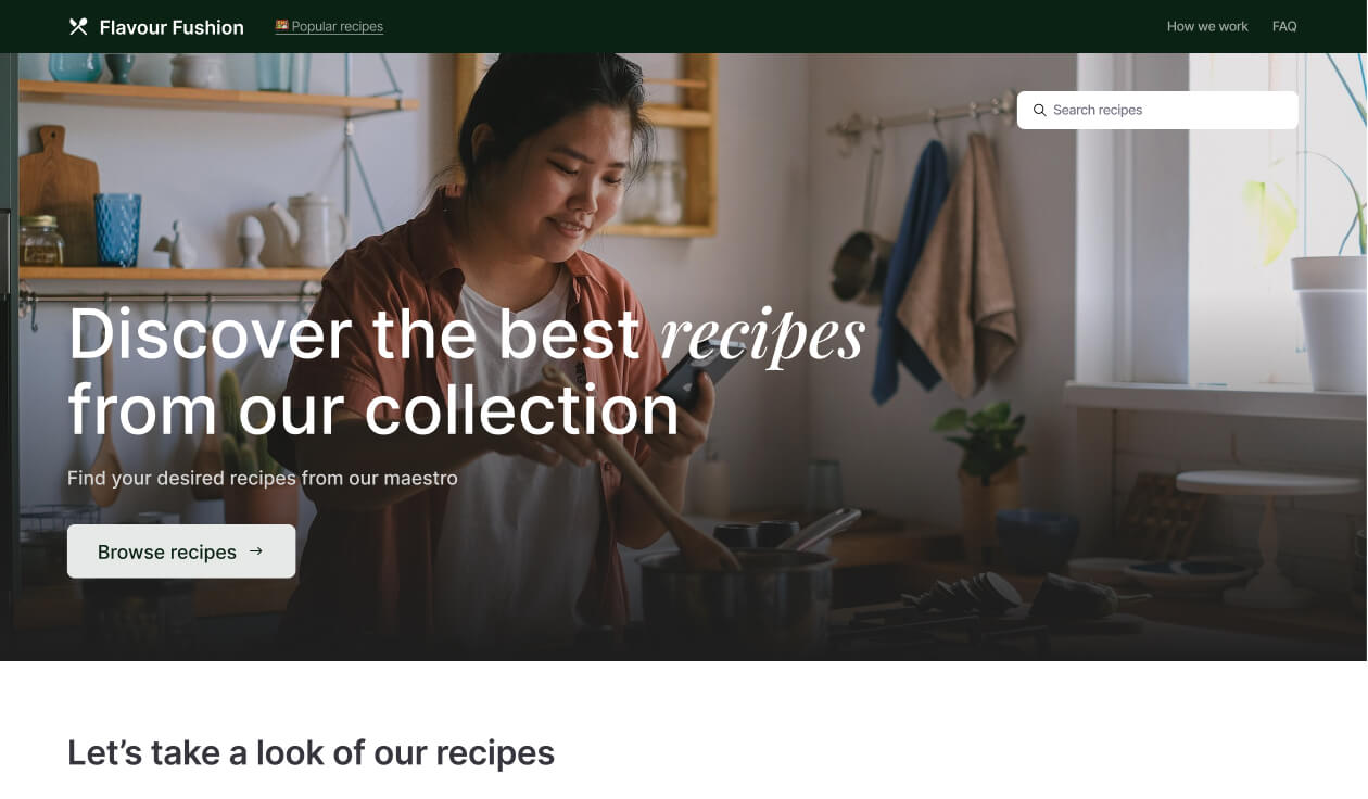 Recipes website